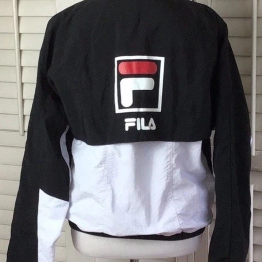 Fila Black and White Rufta Wind Jacket Track Full Zip Jacket Women’s XL - NWT